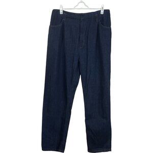 Uniqlo Paper‎ Bag Waist Denim Culotte Wide Leg Pants Dark wash Jeans Size 32